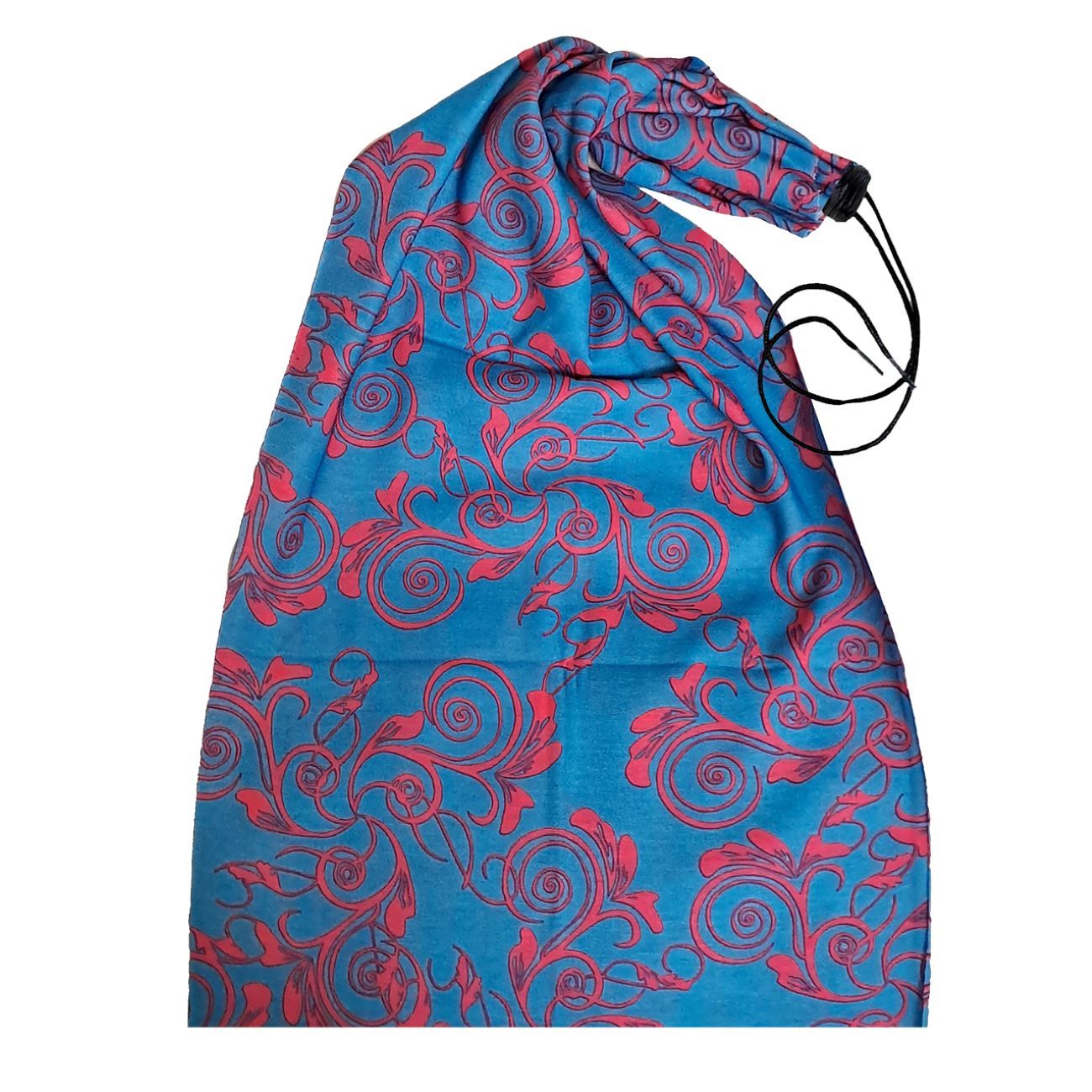 Blauwe Col-sjaal met Bloemen