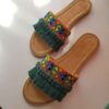 Embroidered Macrame Indoor Slipper for Women - Soft & Handmade with Leaf Design (3)