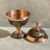 Engraved Persian Minakari Copper Sugar Bowl with Lid (2)