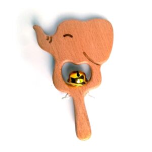 Houten Babyrammelaar Olifant