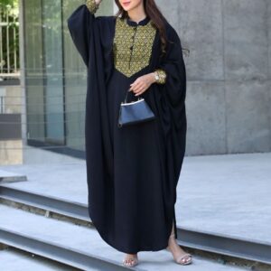 Formele Abaya Mantu – lang, elegant en bescheiden met gesloten voorkant en traditioneel ontwerp