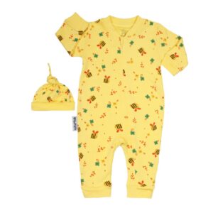 Volledige Baby Romper met Hoed – Gemakkelijke Luier Toegang & Comfort de Hele Dag