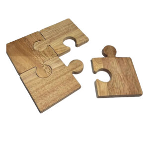 Functionele Puzzel Onderzetters (4x) – Hout