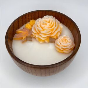 Cadeauwaardige Kaars in Rustieke Houten Pot – Perfect voor Decoratie & Uniek Geschenk