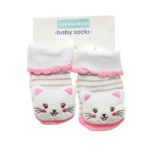Witte Mode Sokken voor Meisjes – Kitty Pop Ontwerp