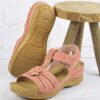 Girls' Sandals with Velcro Strap, Floral Design, Comfortable, 4 Cm Heel (2)