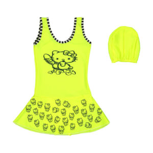 Meisjes Zwemjurk Set – Hello Kitty Geel