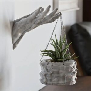 Handontwerp wandvaas | Grijze 3D-geprint ABS