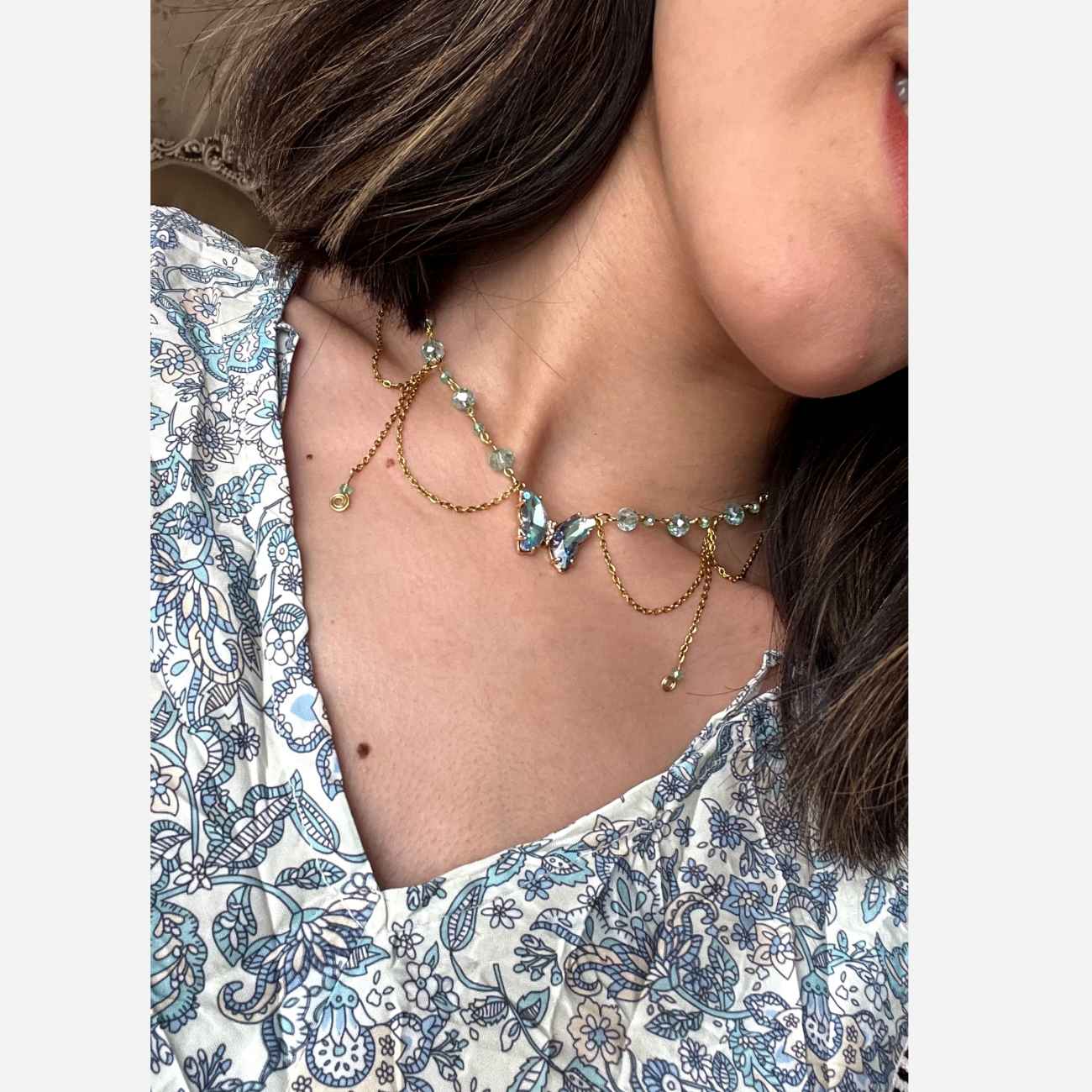 Handgemaakte Vlinder Choker Ketting voor Vrouwen