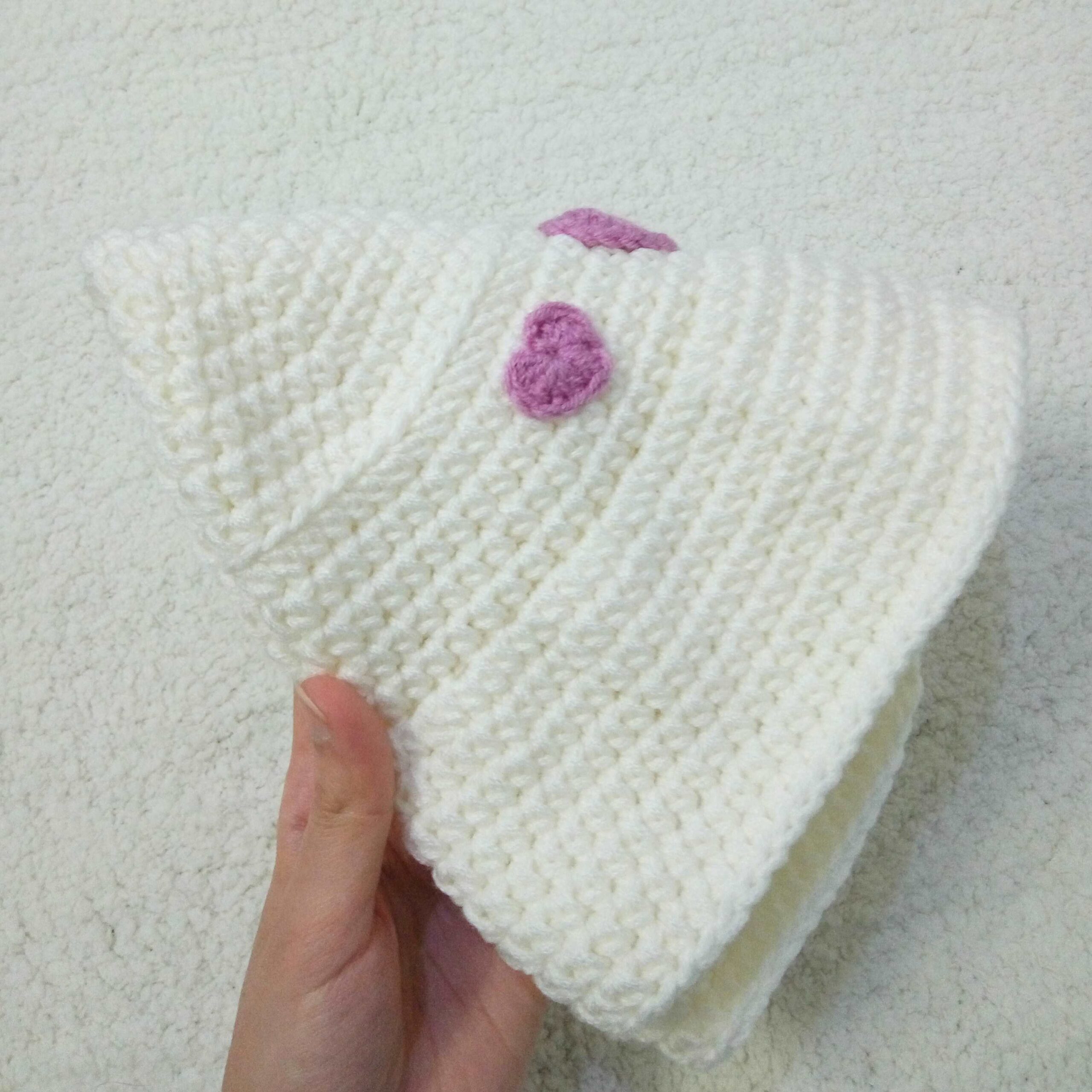 Handgemaakte Gehaakte Bucket Hat – Wit met Hart