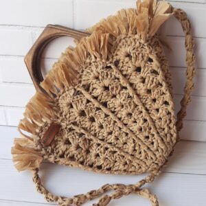Handgeweven raffia tas – Handwaaier model