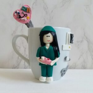 Keramische Mok – Verloskundige Ontwerp (Wit)