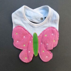 3-Laags Baby Slabbetje met Vlinder Cartoon Design