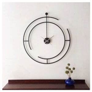 Minimalistische metalen wandklok – Zwart