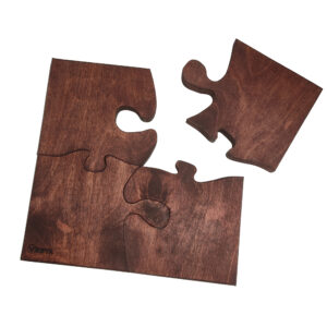 Puzzel onderzetters van hout – Set van 4