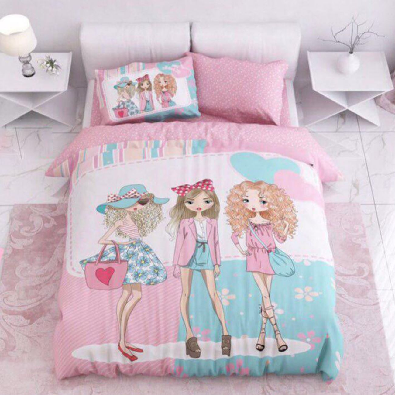 Kinder laken en deken set – Meisjes thema (4 stuks)
