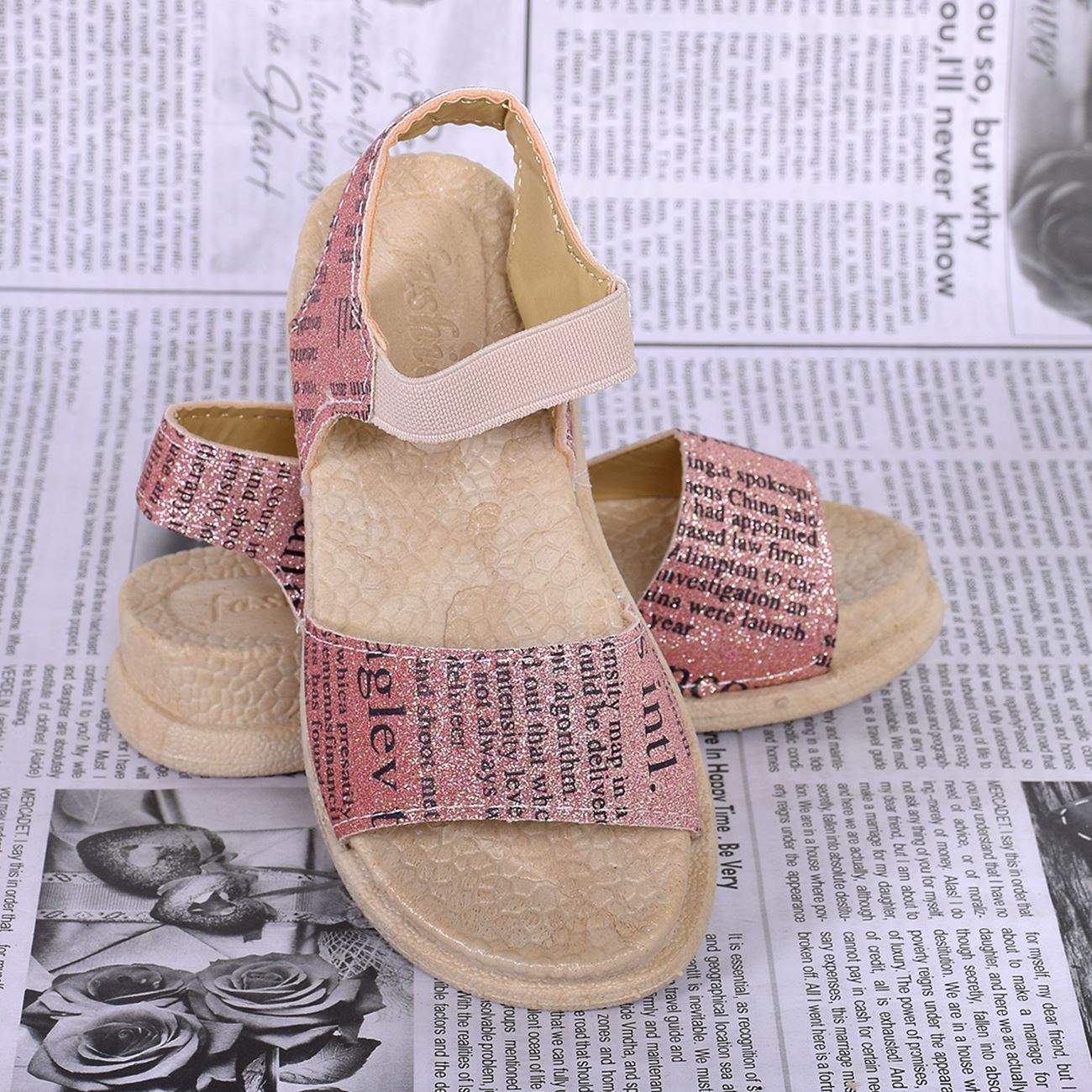 Modieuze Kinder Sandalen – Metallic Roze