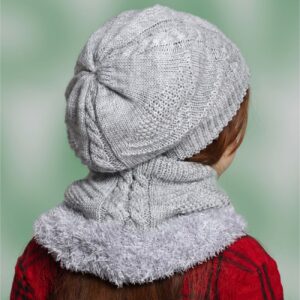 Gebreide Muts en Ring Sjaal Set – Grijs