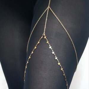 Gelaagde Ster Dij-Ketting – Goudkleurig RVS