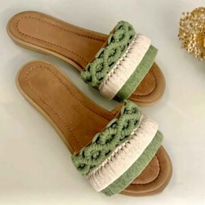 Lichtgewicht & Flexibele Macramé Slipper – Stijlvolle Optie voor Binnen Ontspanning of Gasten Thuis