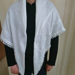 Luxe Omaanse katoenen Shemagh – Wit geruit
