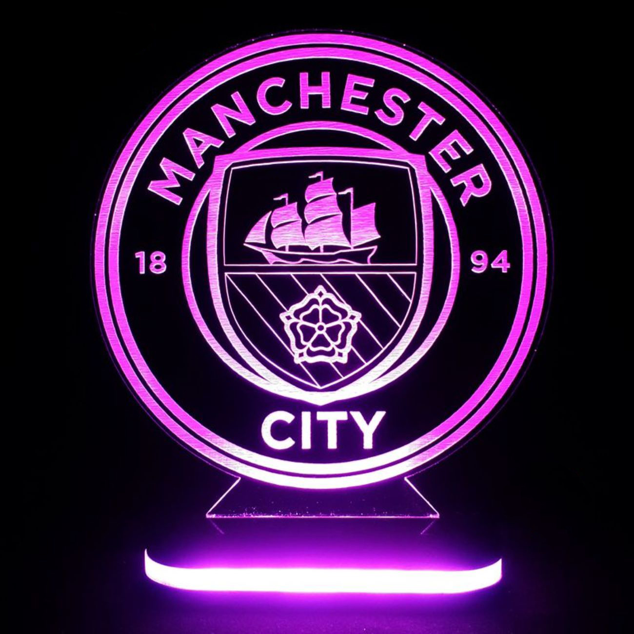Manchester City Logo Nachtlamp – LED Kleurrijk