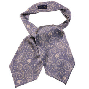 Heren Ascot Das – Geschikt voor Bruiloft met Paisley Design in Paars