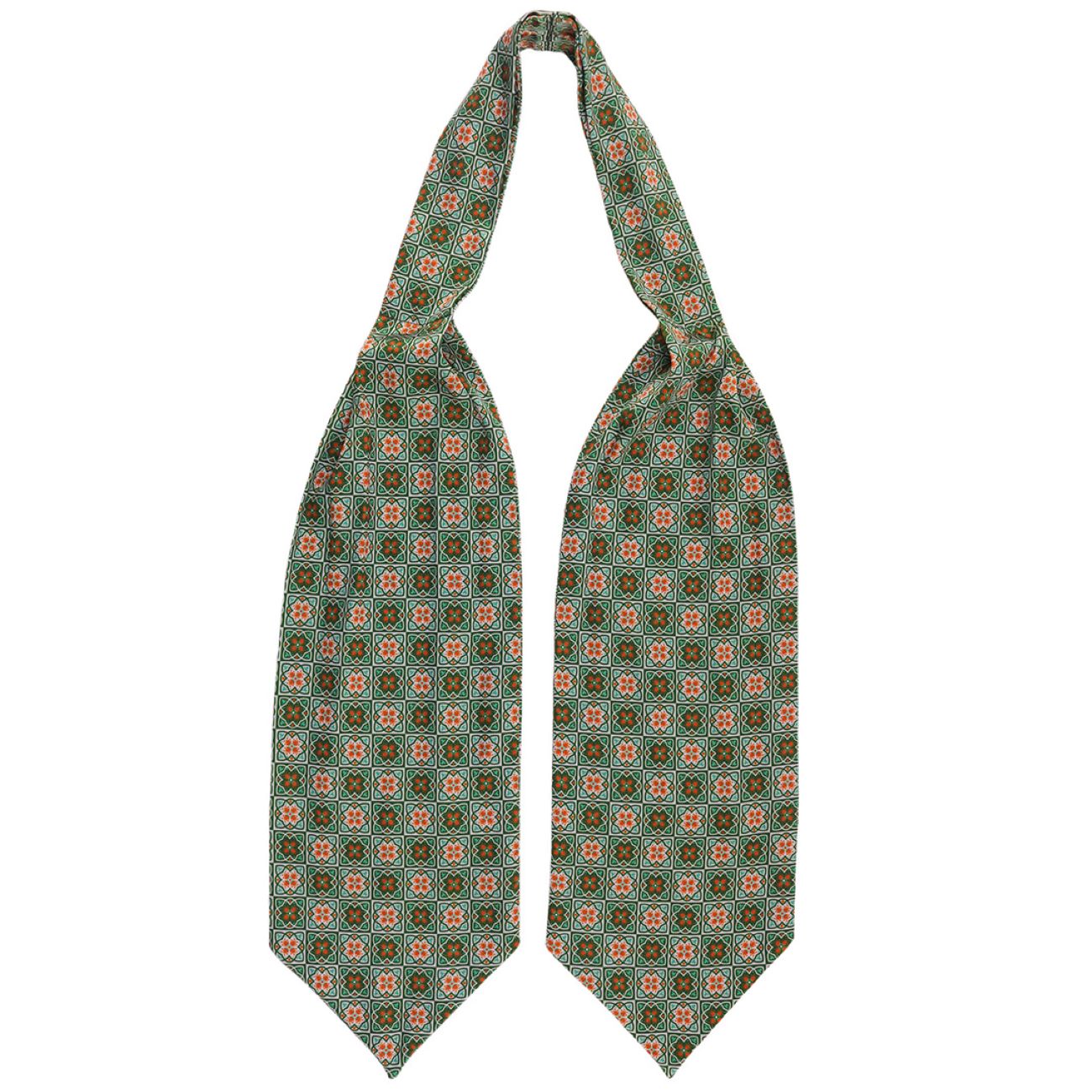 Heren Vintage Geruite Ascot-stropdas – Groen