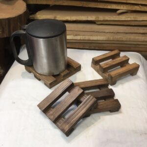 Mini pallet onderzetter – Donkerbruin (6x)