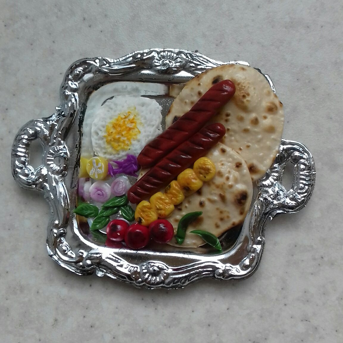 Miniatuur Kebab Schotel Koelkastmagneet – Set van 4