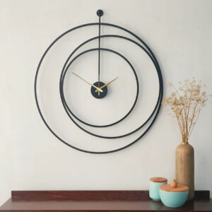 Moderne Minimalistische Wandklok – Zwart Metaal