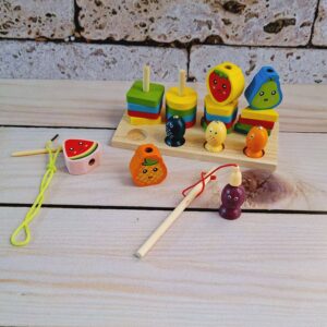 Montessori Vissen Thema Vormenspel – Hout