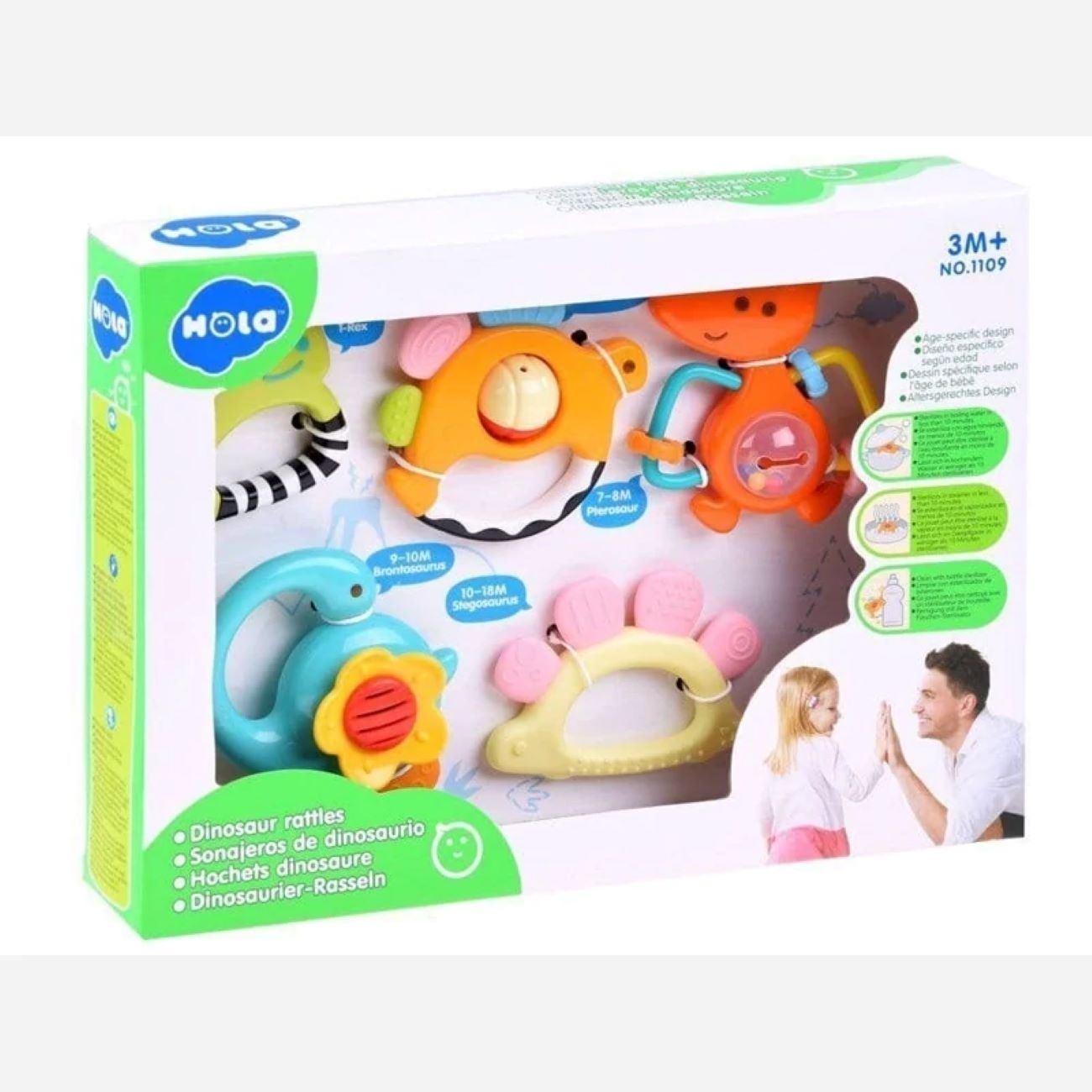 Babyrammelaar en Bijtring Set – Oranje Dier (5-delig)