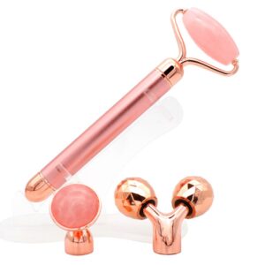 Natuurlijke Steen Gezichtsroller Set – Rozesteen