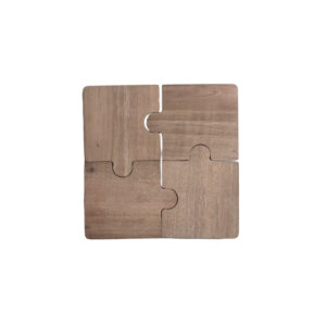 Natuurlijk Houten Puzzel Onderzetters – Pack van 4