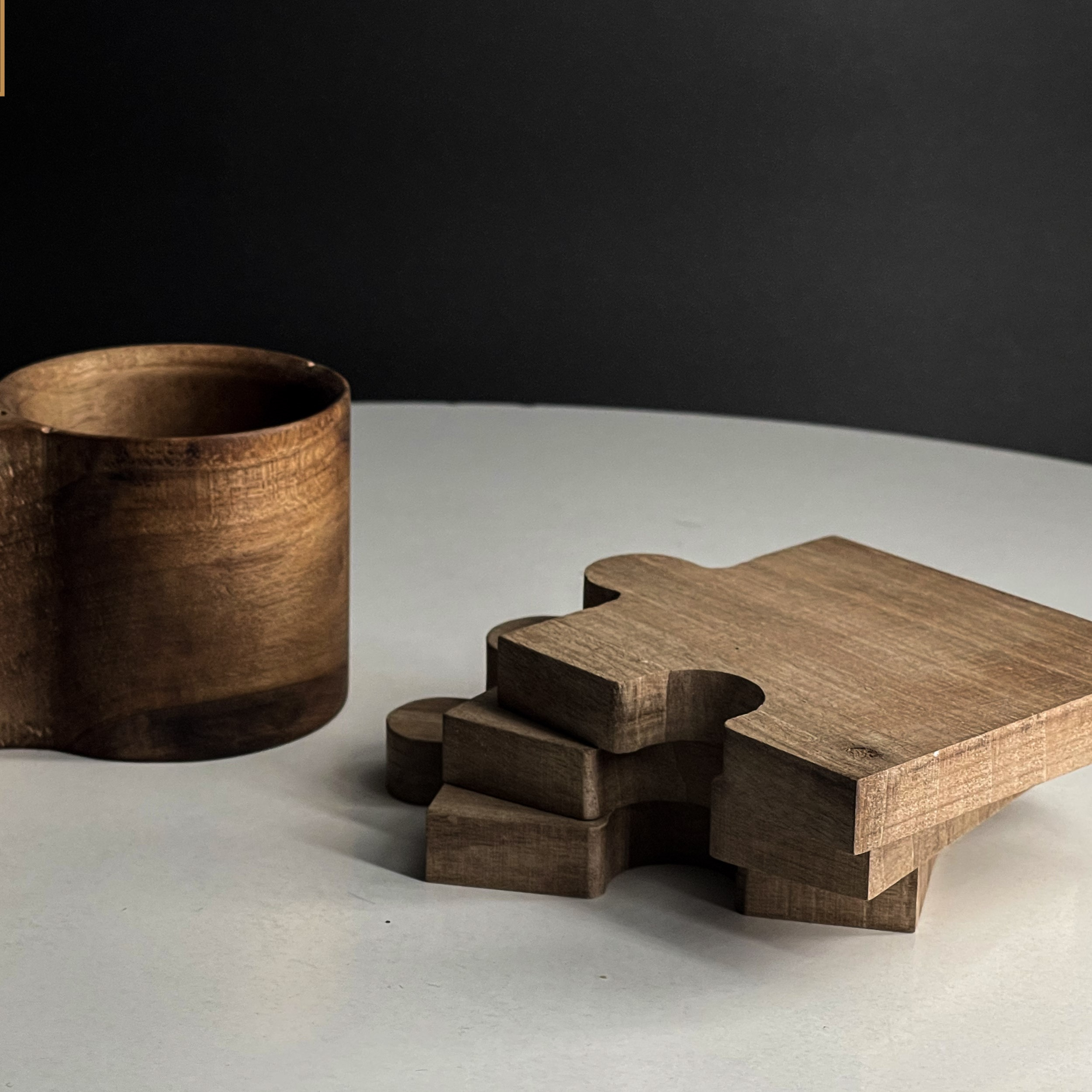 Natuurlijk Houten Puzzel Onderzetters 4-pack – Milieuvriendelijk & Stijlvol voor Dagelijks Gebruik