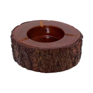 Natuurlijke Houten Log Asbak – Bruin Houtblok
