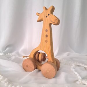 Organisch Houten Giraffe Speelgoed Rammelaar