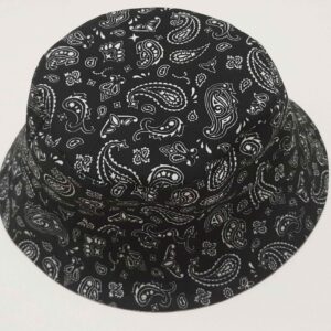 Zwarte Paisley Bucket Hat – Artistiek Design