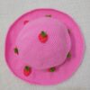 Pink Strawberry Crochet Bucket Hat – Suitable for Outdoor Activities and Music Events (4)