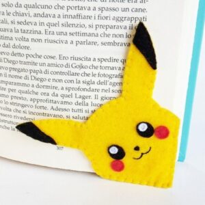 Pokémon Pikachu Vilt Bladwijzer – Hoek Pagina Houder, Geschikt voor Boekenliefhebbers (10x)
