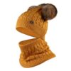 Ring Scarf & Knitted Hat Set with Plush Fur Lining in Fantasy Ear Style (2)