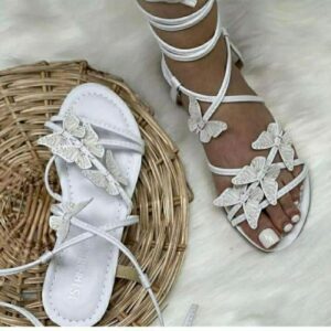 Gladiator Sandalen Romani – Vlinderontwerp – Wit
