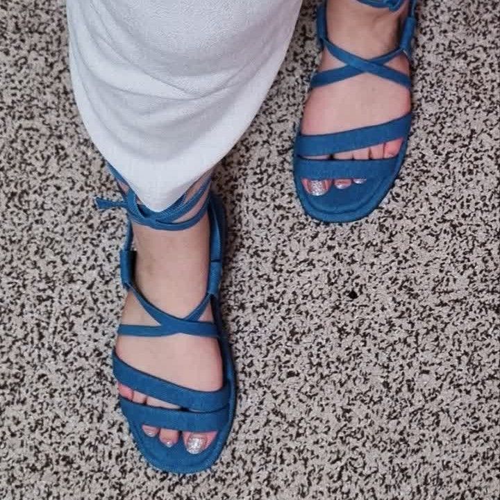 Gladiator Sandalen Romani – Blauw Kunstleer – Zomermode