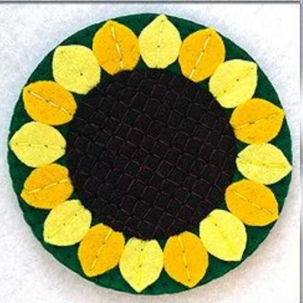 Zonnebloem Ronde Vilten Onderzetters 6-pack – Zomer- & Herfsttafeldecoratie