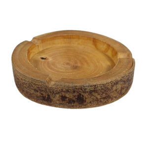 Rustieke Houten Asbak – Uitgehouwen Boomstam Design