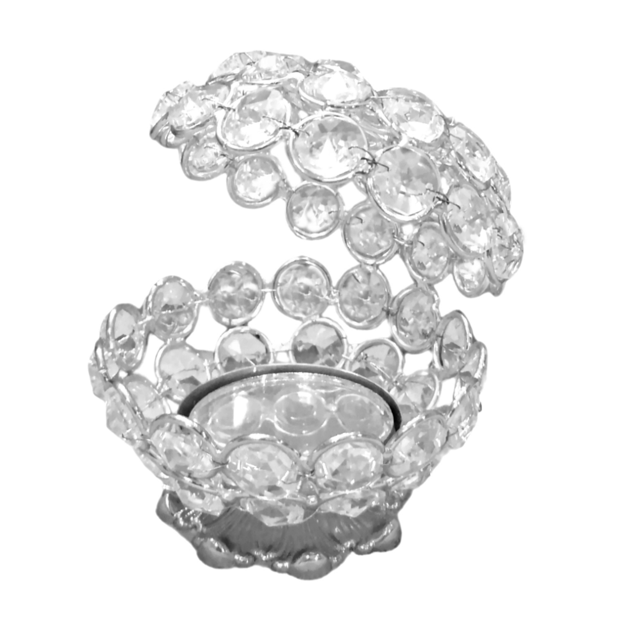 Zee-geïnspireerde schelpvormige sieraden- en kleine schattenhouder, kristal ontwerp