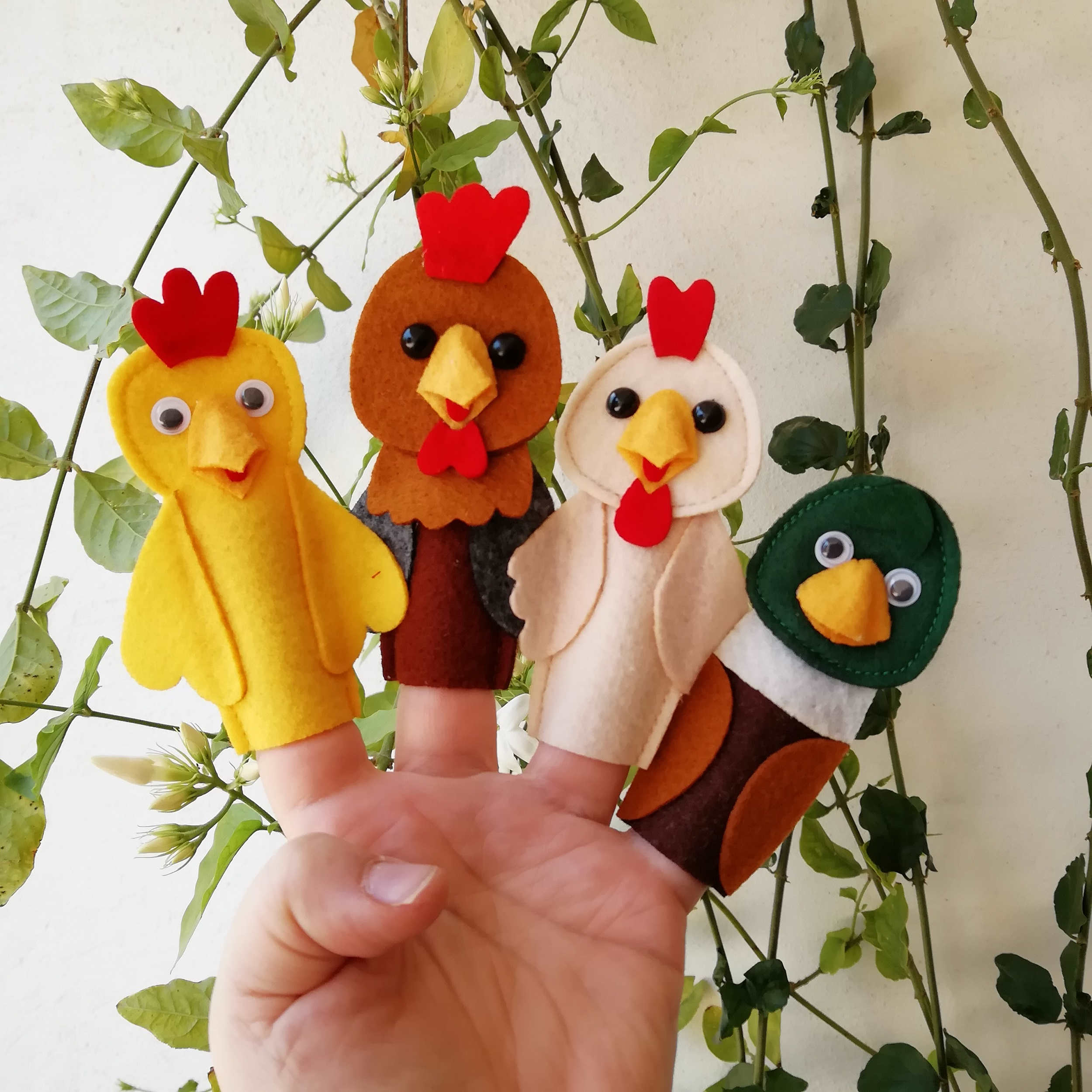 Vilt Vingerpoppen Boerderijdieren – Blauwe Set