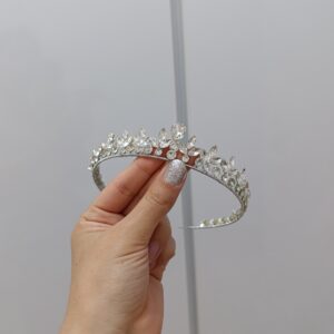 Kristallen Trouwtiara – Schitterende Bruidskroon – Zilver