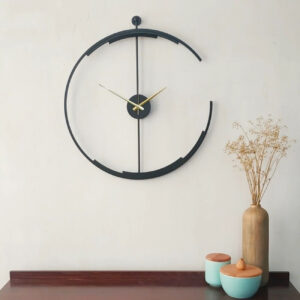 Minimalistische Metalen Wandklok – Zwart